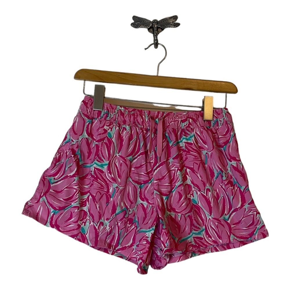 Lauren James Pink and Green Floral Shorts Women's Size Small
